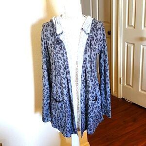 Lucky Brand Animal Print Hooded Cardigan